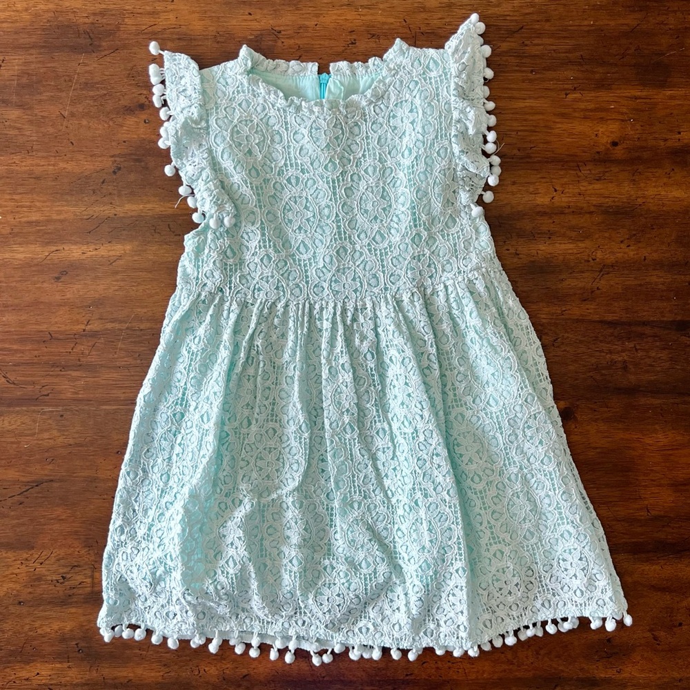 Charming Lace Kids Dress in Mint Green Size 5/6